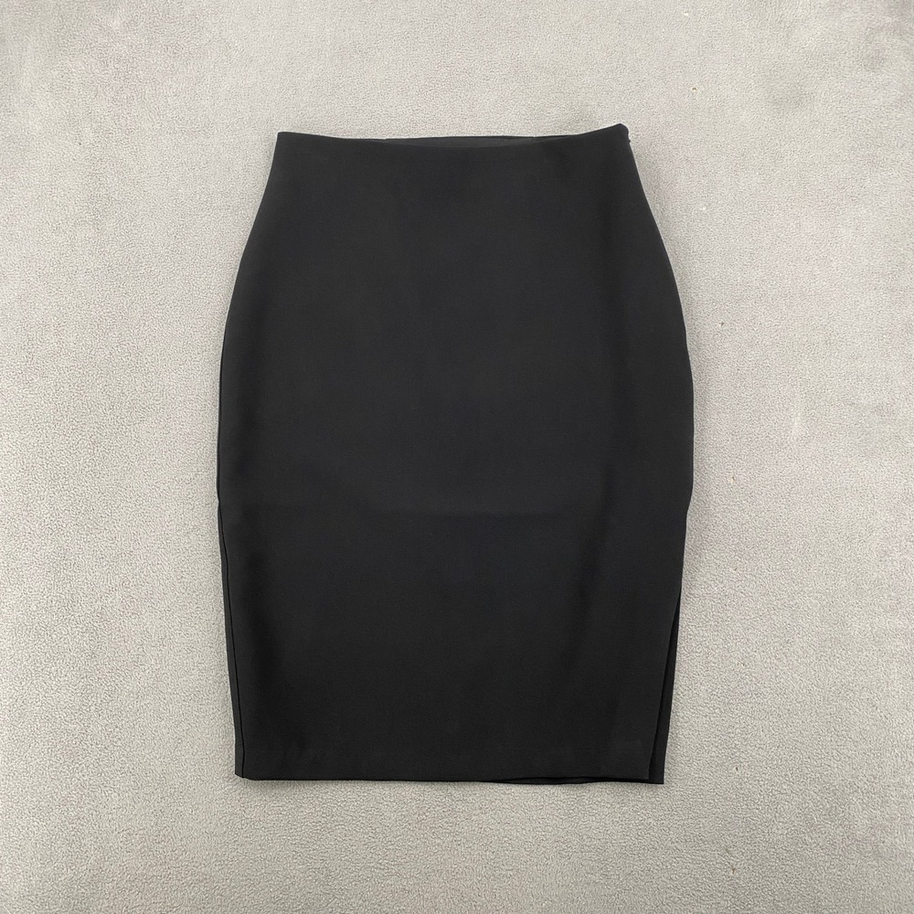 Express Black Pencil Skirt Size 2 Side Zip Stretch Career Wear Professional